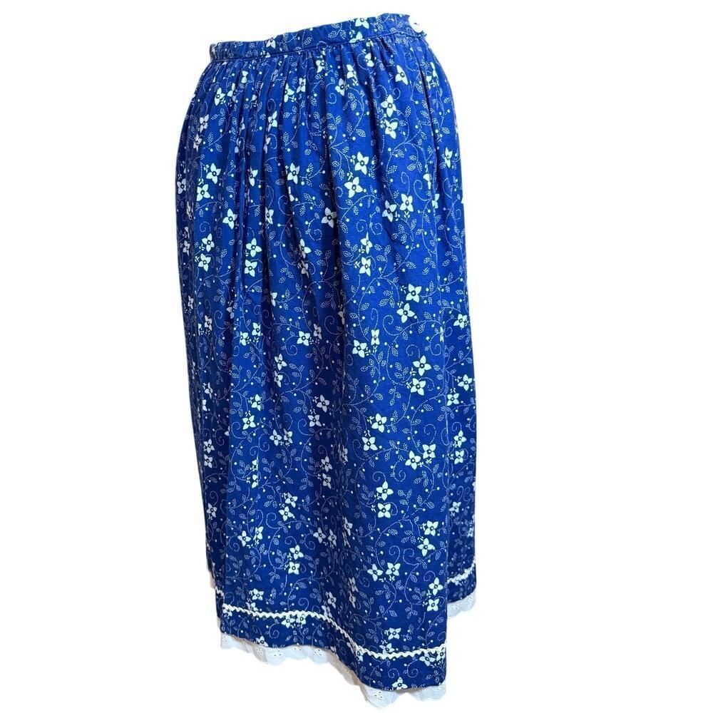 Vintage Cottagecore Prairie Midi Skirt Blue
Floral Eyelet Lace Trim Boho Medium - Picture 10 of 10
